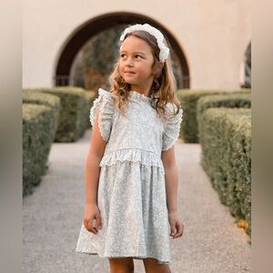 Noralee Alice' Floral Ruffle Sleeve Dress in Light Blue Floret